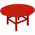 Polywood 38'' Sunset Red Round Conversation Table 633RCT38SR